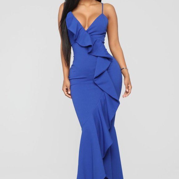 Fashion Nova Dresses & Skirts - 50% OFF TODAY!  Blue Feel Like Dancing Maxi Dress